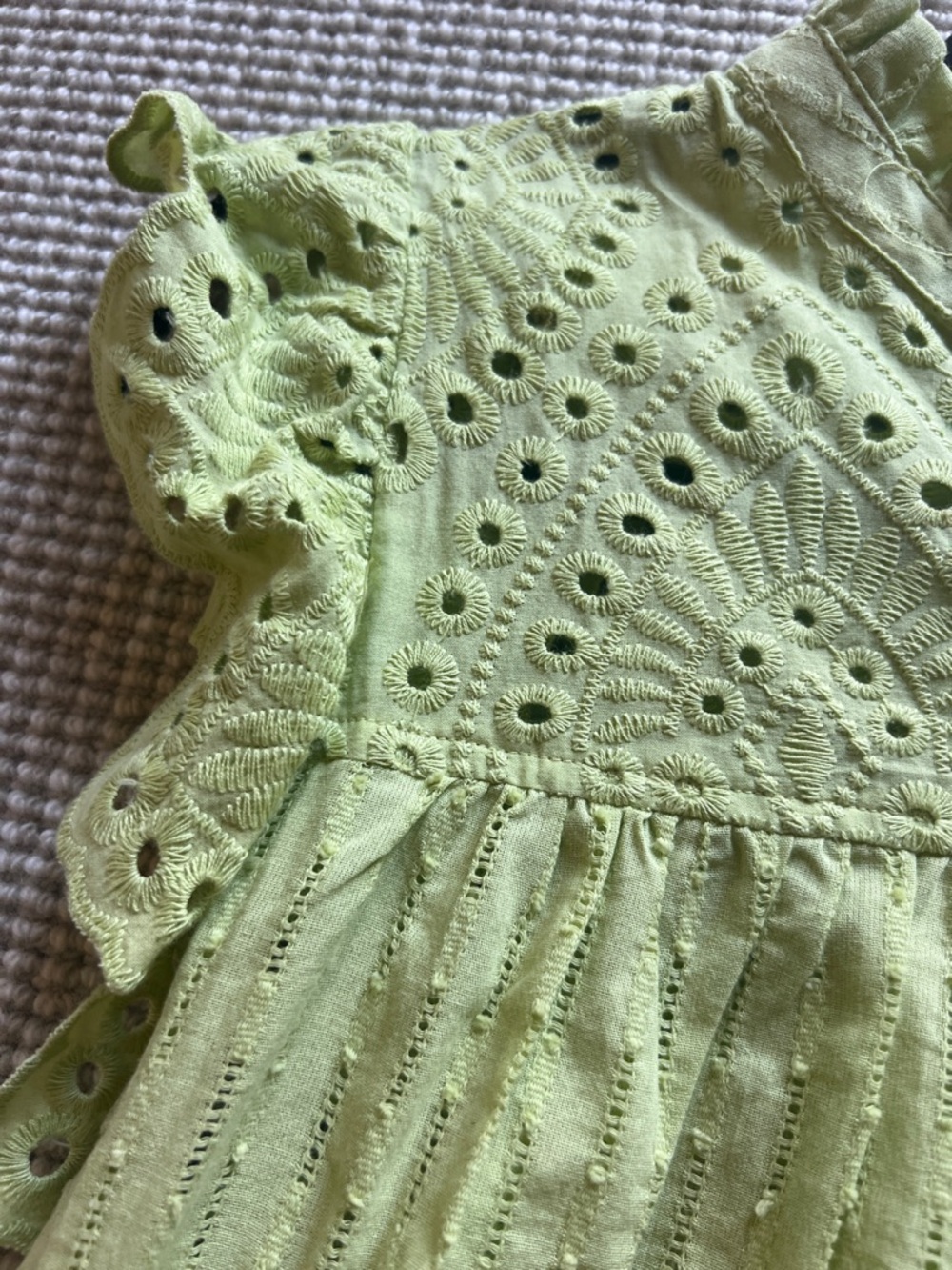 Design History Lime Eyelet Ruffle Top - Picture 3 of 5